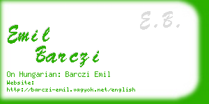 emil barczi business card